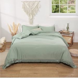 Smoofy Sage Green Queen Duvet Cover Set